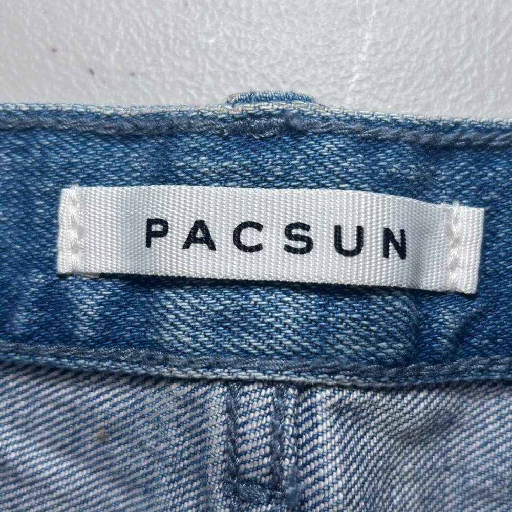 PacSun Blue Checkerboard Slim Taper Denim Jeans Men's 30x32 Comfort Stretch - Picture 5 of 8